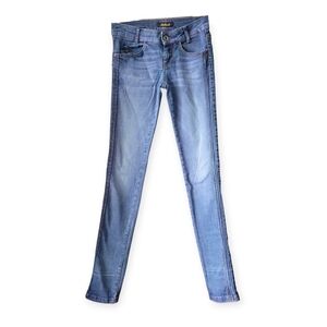 Y2K Killah Super Low Rise Skinny Jeans Blue Purple Size 28